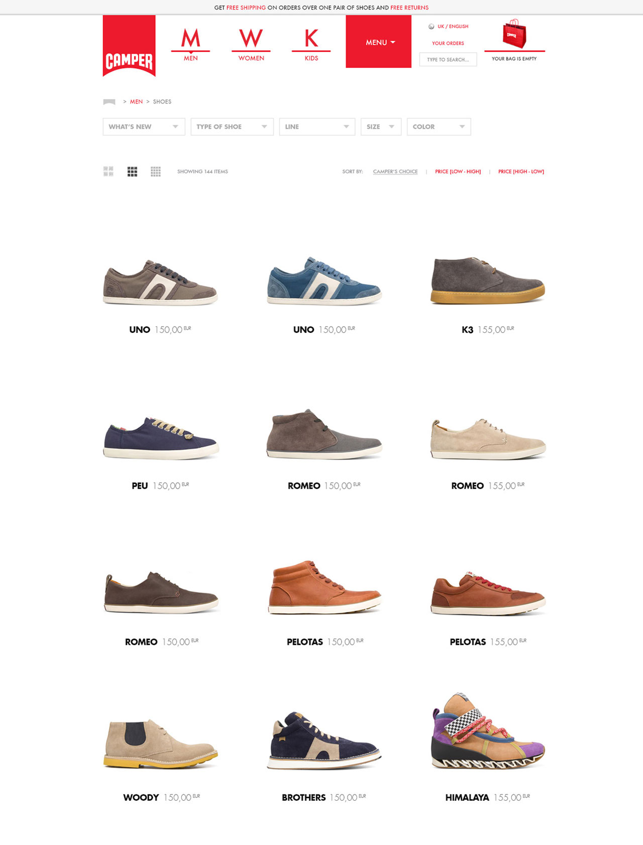 Camper SS/AW '12 website