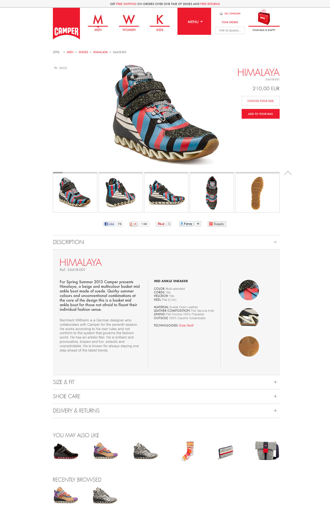 Camper SS/AW '12 website